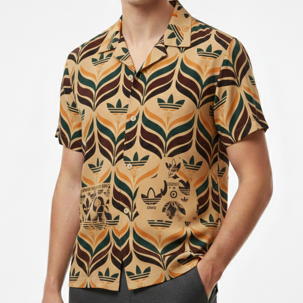 Men’s Premium Retro Print Half Sleeve Shirt  Stylish Casual Statement Wear