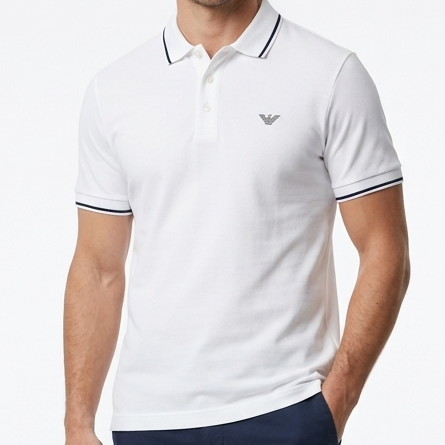 Elegant White Polo T-Shirt with Minimal Logo Timeless Premium Style