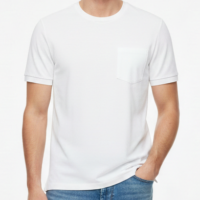 Men’s White Premium Pocket T-Shirt – Minimal Luxury Style