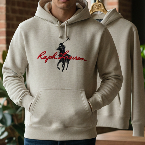Premium Polo Embroidered Graphic Hoodie for Men