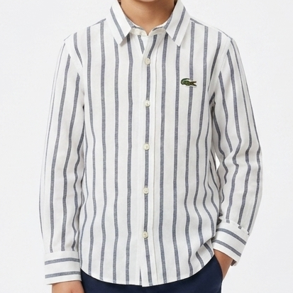 Premium Stylish Kids White & Grey Striped Shirt