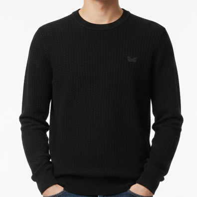 Luxury Imported Black  Knit Sweater for Men