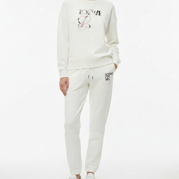 White Logo Co-Ord Set  Premium Luxury Casual Wear