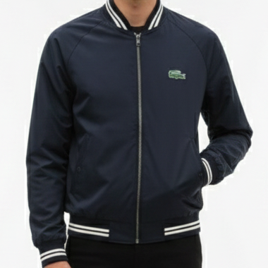Exclusive Zip-Up Men’s Jacket with Sporty Ribbed Finish