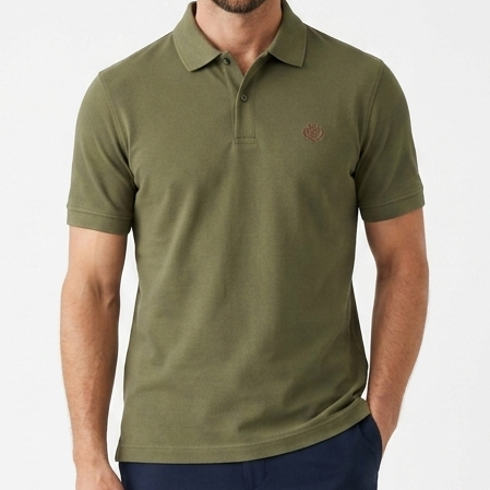 Premium Olive Green Polo T-Shirt for Men Smart Casual Everyday Wear