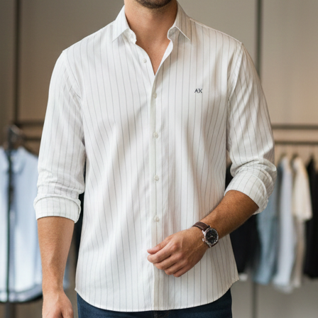 Premium Men’s Classic Striped Formal Shirt