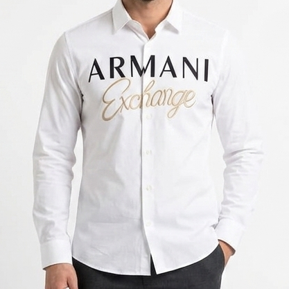 Premium White Logo Shirt – Luxury Casual Formal Wear for Men