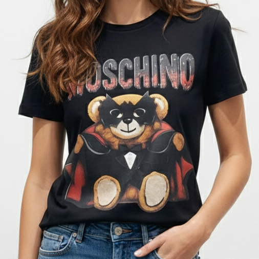 Imported  Vampire Teddy Graphic Women’s Black  T-Shirt