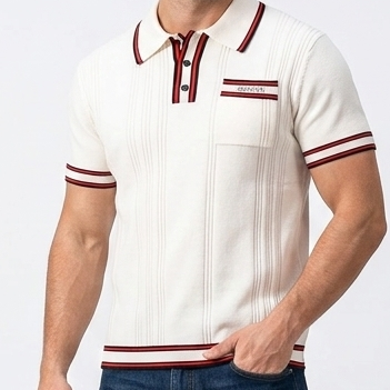 Men’s  Premium Polo T-Shirt with Signature Stripe Detail