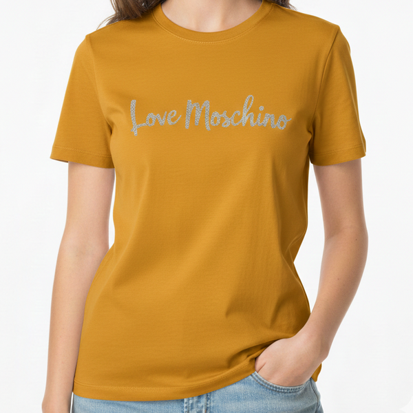 Premium Mustard Yellow Logo T-Shirt for Women