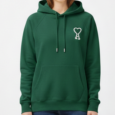 Luxury Women’s  Green Hoodie with Designer Chest Logo
