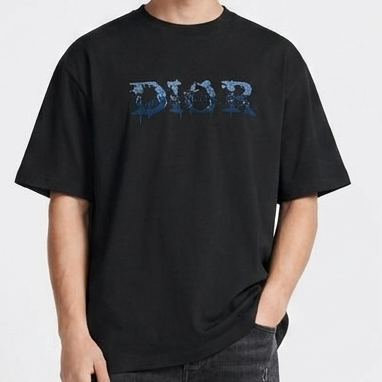 Imported  Black Logo Graphic Premium Drop Shoulder T-Shirt