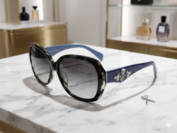 Luxury Oversized Crystal Accent Sunglasses