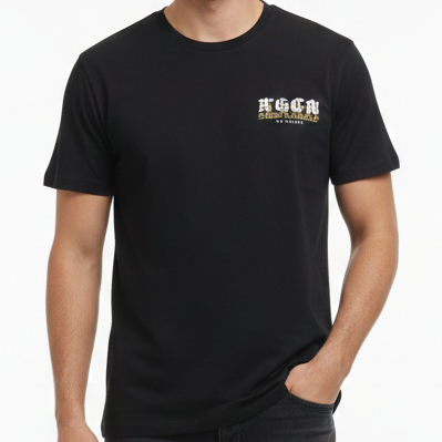 Imported Black Signature Logo  T-Shirt Classic Designer Casual Wear