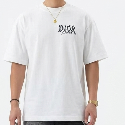 Premium  Brand  Logo White Over sized T-Shirt  Casual Streetwear Essential
