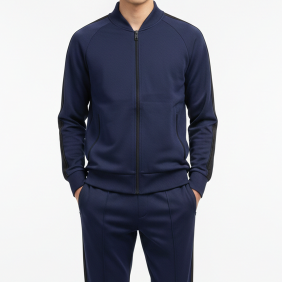 Imported Navy Blue Designer Tracksuit Set
