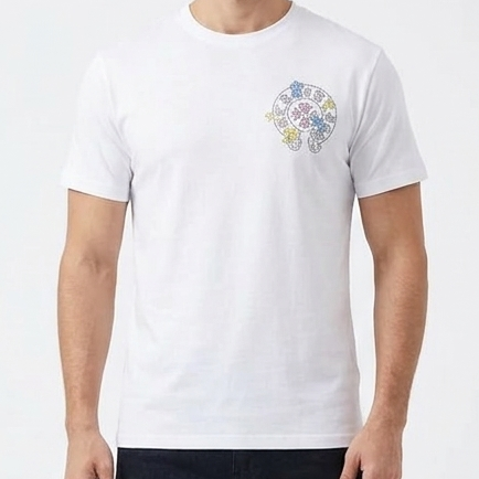Men Premium Graphic T-Shirt – Multi color Cross Logo Design