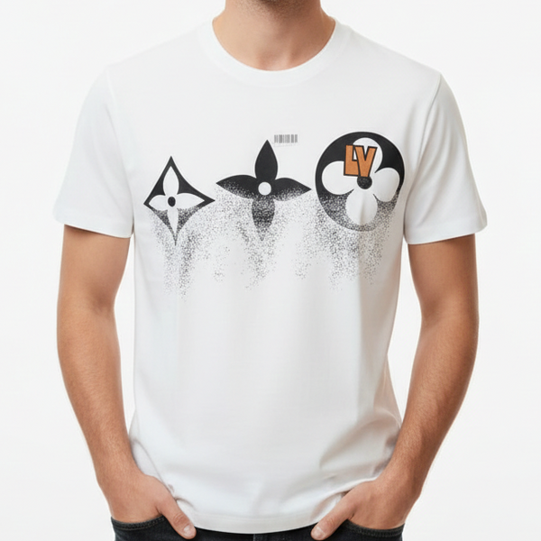 White Designer-Style Graphic Print T-Shirt