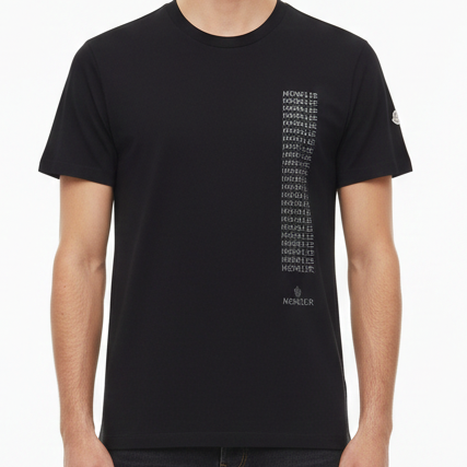Imported Black Logo Print Premium T-Shirt for Men