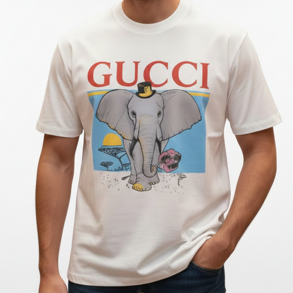 Premium  Elephant Graphic Drop Shoulder T-Shirt