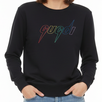 Black Logo Sweatshirt Premium Designer Casual Wear