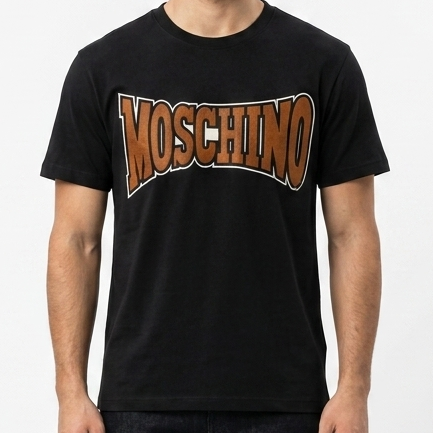 Premium Streetwear Black Crew Neck Patched  Logo  T-Shirt