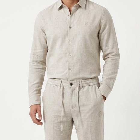 Elegant  Linen Shirt & Trouser Co-Ord Set for Men