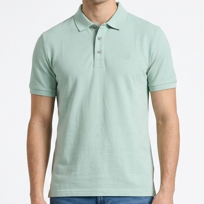 Premium Mint Green Polo T-Shirt  For Men