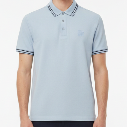 Men’s Premium Sky Blue Polo T-Shirt Classic Collar Elegant Casual Wear