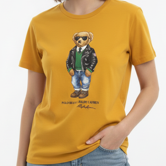 Exclusive Yellow Polo Bear Graphic T-Shirt