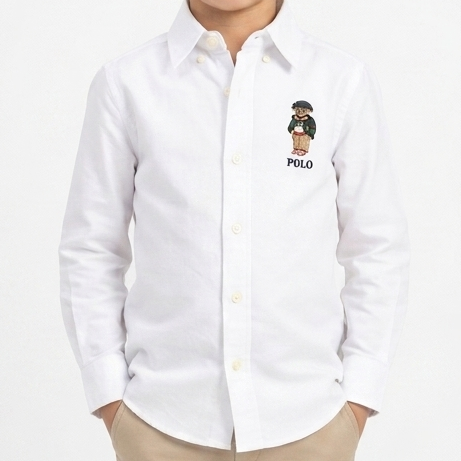 Classic White Polo Bear Shirt for Men Premium Smart Casual Style