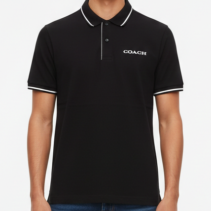 Luxury Black Polo Shirt  Premium Elegant Casual Wear