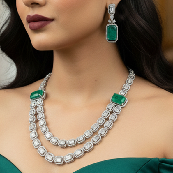 Royal Emerald Radiance Necklace Set