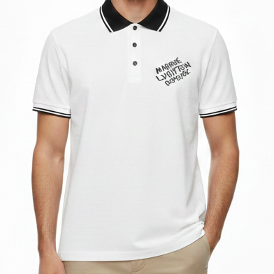 Premium Polo T-Shirt – Classic Logo, Contrast Collar