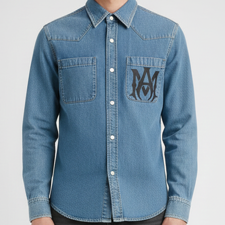 Blue Denim Western Shirt Classic Elegance with Modern Edge