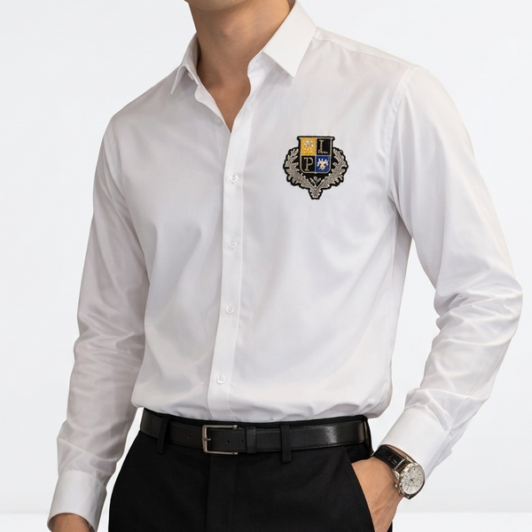 Premium Solid Formal Shirts with Embroidered Crest  Classic Luxury Collection