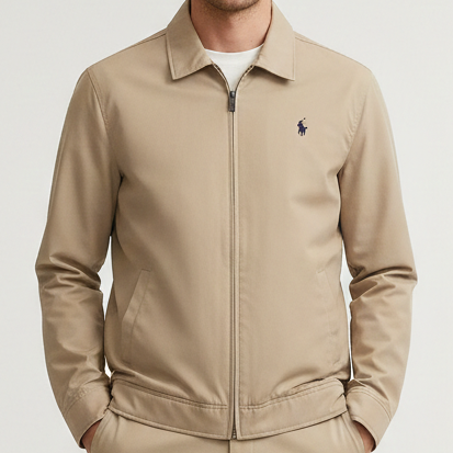Premium Imported Brand Classic Beige Zip Jacket