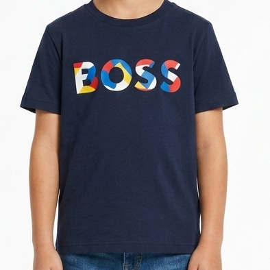 Premium Kids  Navy Blue Printed  T-Shirt