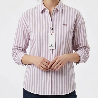 Chic Women’s Striped Button-Down Shirts Soft Pastel Everyday Style