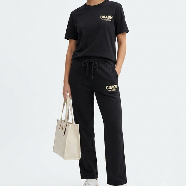 Premium Black Graphic T-Shirt & Track Pant Co-Ord Set for Women