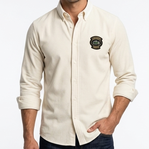 Premium Cream Striped Formal Shirt for Men
