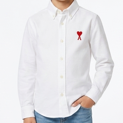 Premium Kids White Shirt with Red Heart Logo