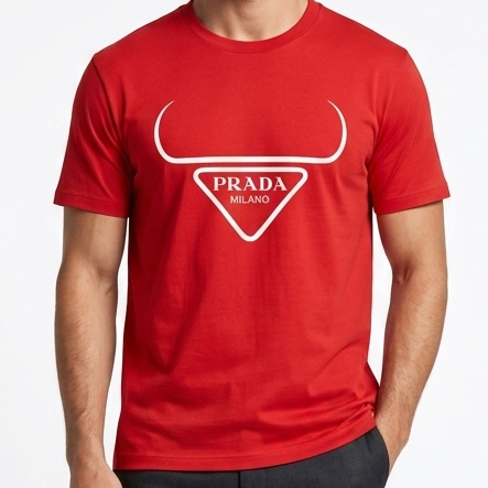 Men's Premium Red Graphic Print  T-Shirt | Stylish Round Neck Casual Wear