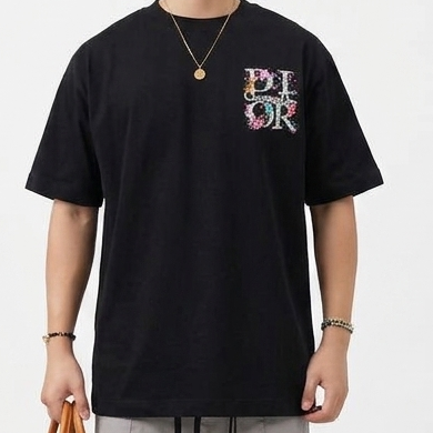 Luxury Black Oversized T-Shirt with Designer Back Print