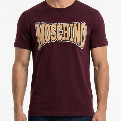 Luxury Elegant Maroon Patch Logo T-Shirt for Men