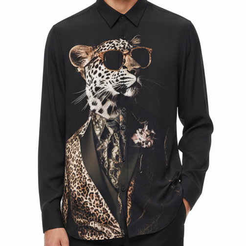 Luxe Panther Print Designer Shirt