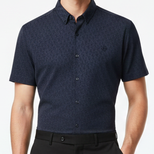 Luxury Monogram Short-Sleeve Shirt Refined Luxury in Subtle Elegance