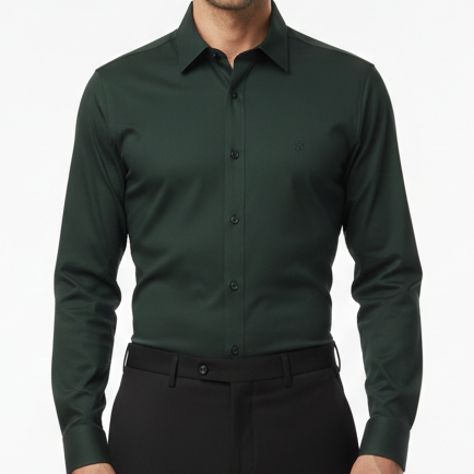 Elegant Olive Green Regular Fit Shirt – Modern Classic Style