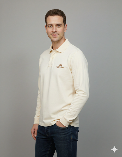Premium Men Long-Sleeve Polo Shirt – Luxury, Comfort & Modern Fit