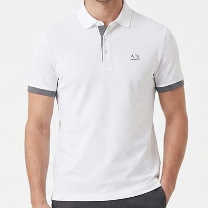 Premium White Polo T-Shirt Brand  Logo Smart Casual Regular Fit